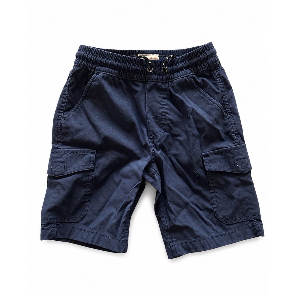 Weatherproof Vintage Boys Navy Cargo Shorts Size XS 5/6 Elastic Waist Pockets